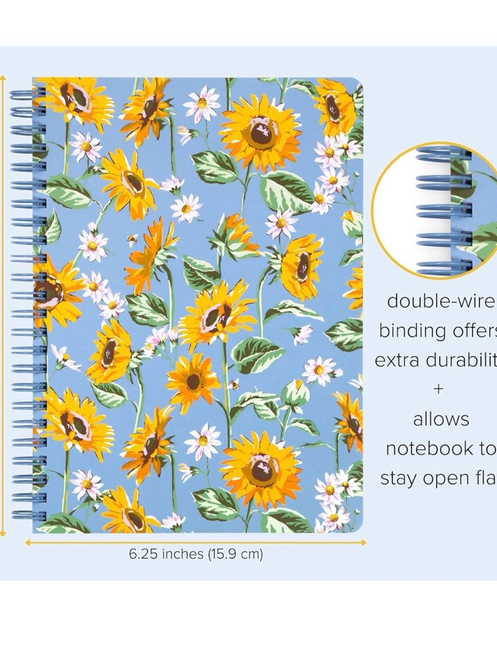 Vera Bradley Mini Spiral Notebook in Sunflower Sky